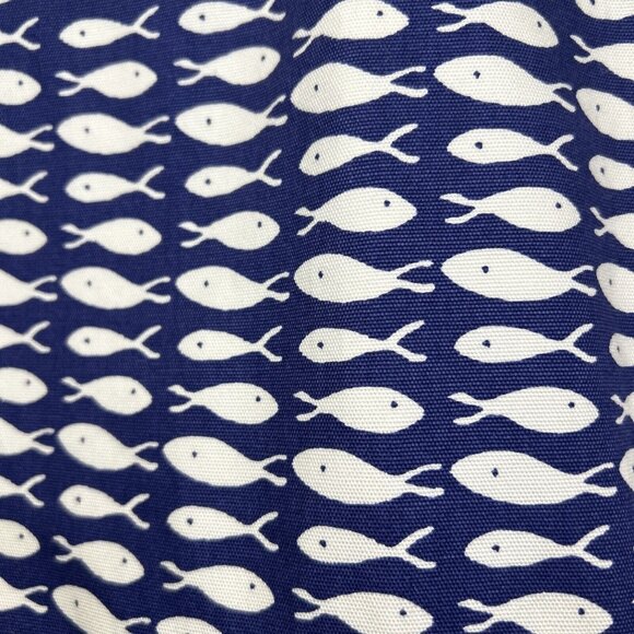 Garnet Hill Size 18 Plus Fish Print Mini Pencil Skirt Blue 100% Cotton Casual - Picture 4 of 10